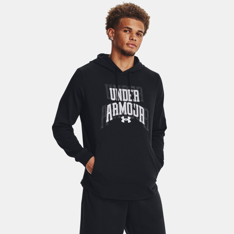 Men's Under Armour Rival Terry Graphic Hoodie Black / White XXL